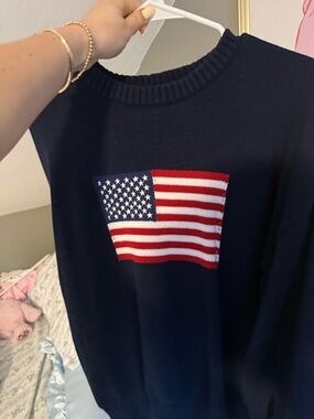 Aeropostale Navy Sweater with American Flag Knit